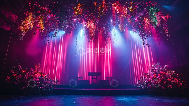 高清大图下载【趣麦麦图】舞台鲜花装饰灯光