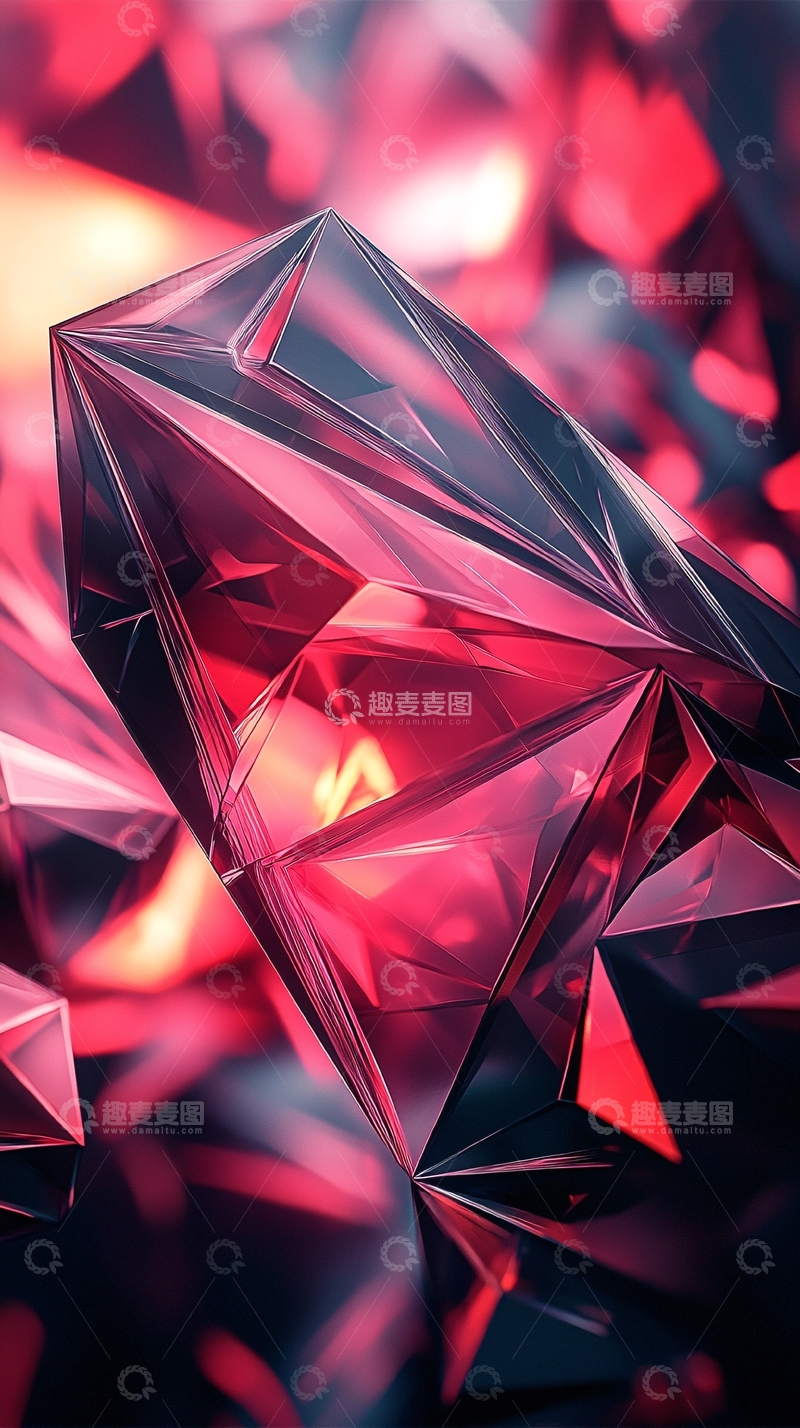 高清大图下载【趣麦麦图】深红色晶体宝石