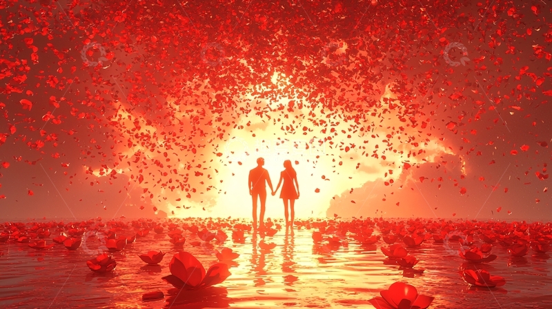 高清大图下载【趣麦麦图】火海中相拥的恋人