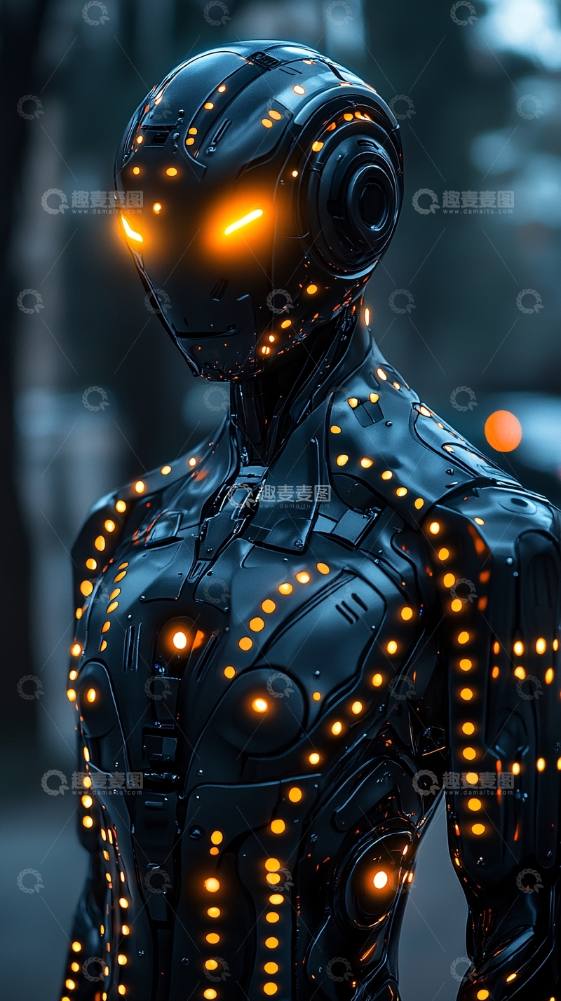 高清大图下载【趣麦麦图】黑科技未来感机器人