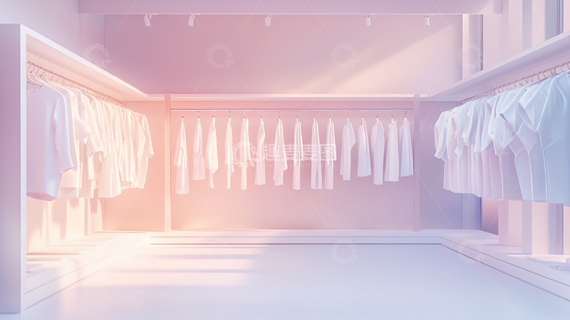 高清大图下载【趣麦麦图】极简粉色系服装店场景