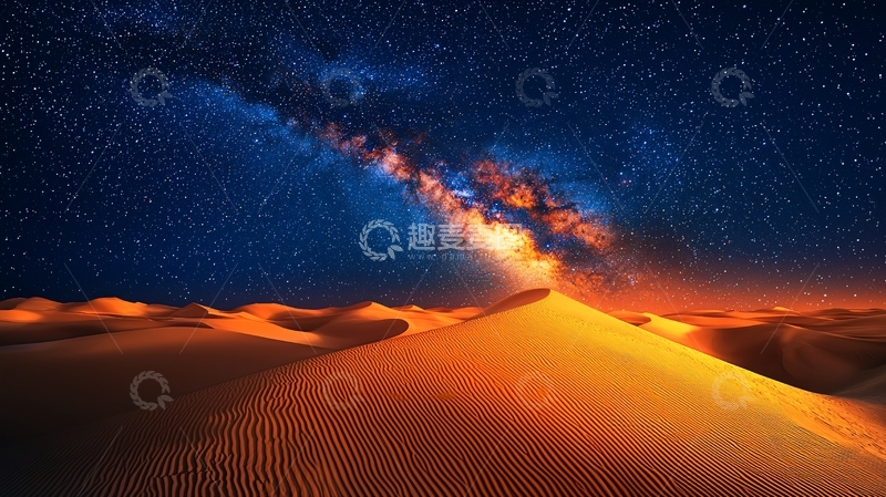 高清大图下载【趣麦麦图】沙漠星空