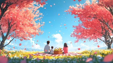 春日野餐全家福