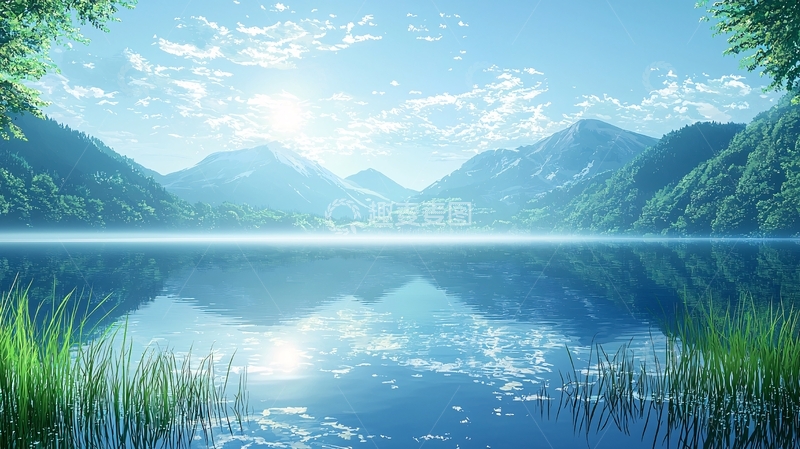 高清大图下载【趣麦麦图】湖光山色