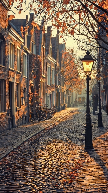 秋日午后欧洲古街