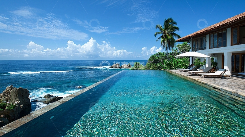 高清大图下载【趣麦麦图】海景别墅泳池