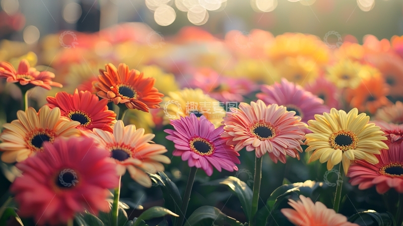 高清大图下载【趣麦麦图】色彩鲜艳的非洲菊花田