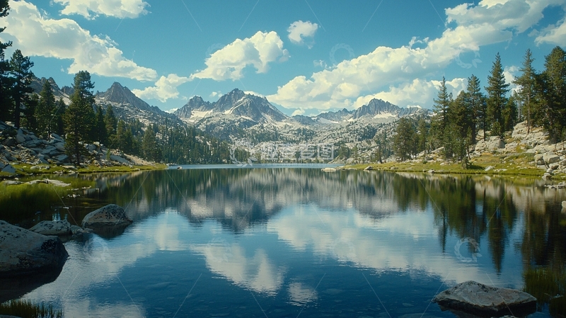 高清大图下载【趣麦麦图】山清水秀的宁静湖泊