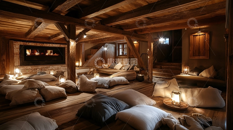 高清大图下载【趣麦麦图】木质结构休闲室