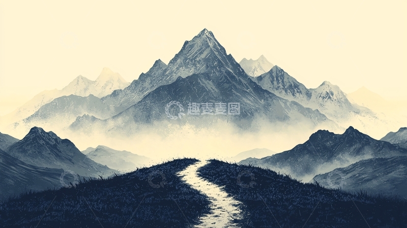 高清大图下载【趣麦麦图】水墨山峰