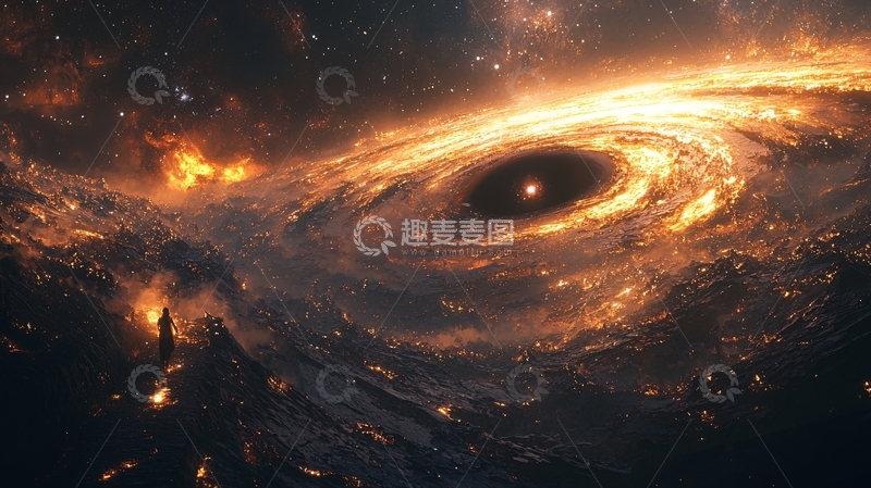 高清大图下载【趣麦麦图】燃烧的星系旋涡