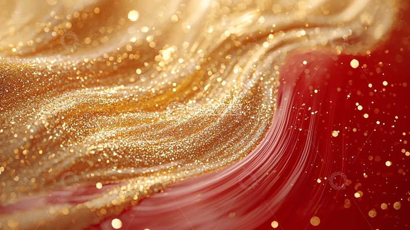 高清大图下载【趣麦麦图】金色和红色液体流动