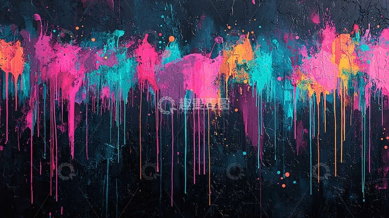 高清大图下载【趣麦麦图】彩色颜料滴落泼溅背景