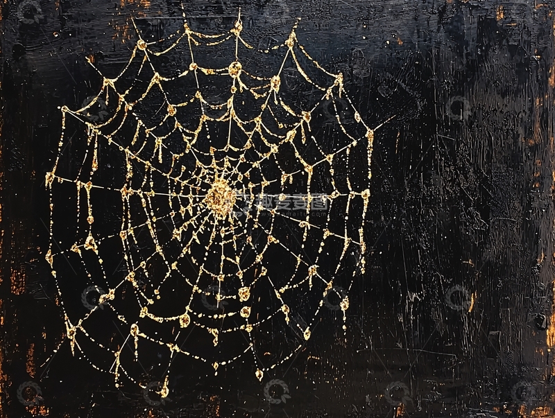 高清大图下载【趣麦麦图】金色蜘蛛网