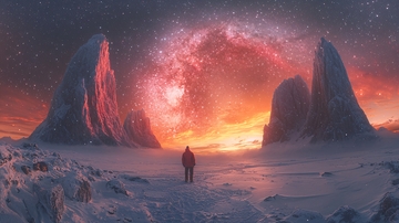 极地冰川与宇宙奇观