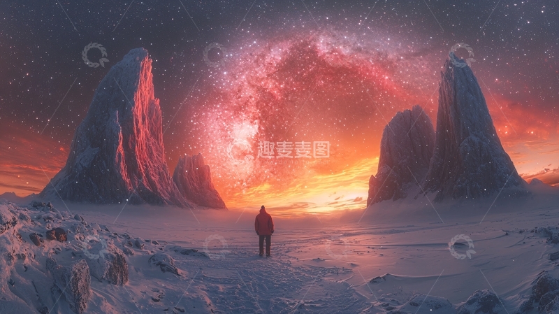 高清大图下载【趣麦麦图】极地冰川与宇宙奇观