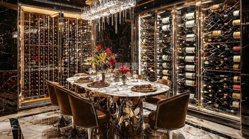 高清大图下载【趣麦麦图】高端私人酒窖餐厅