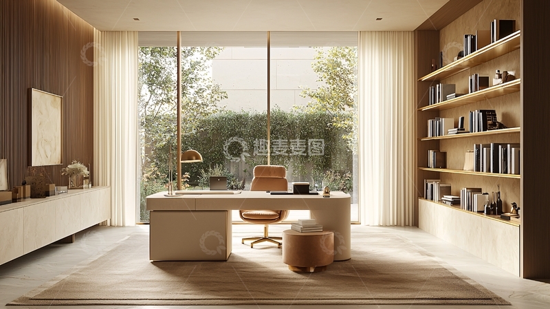 高清大图下载【趣麦麦图】现代简约高级书房设计