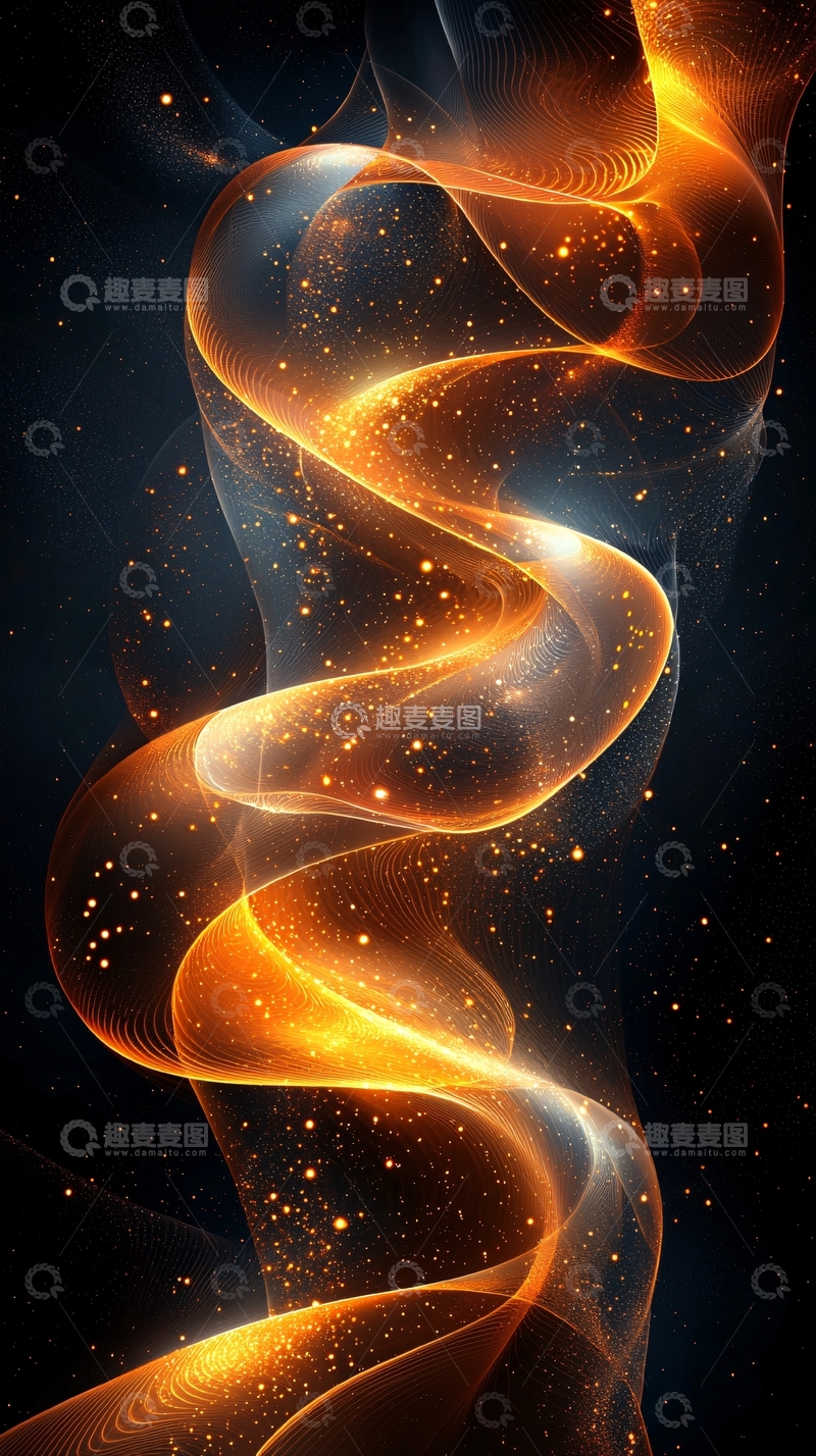 高清大图下载【趣麦麦图】金色光芒抽象曲线