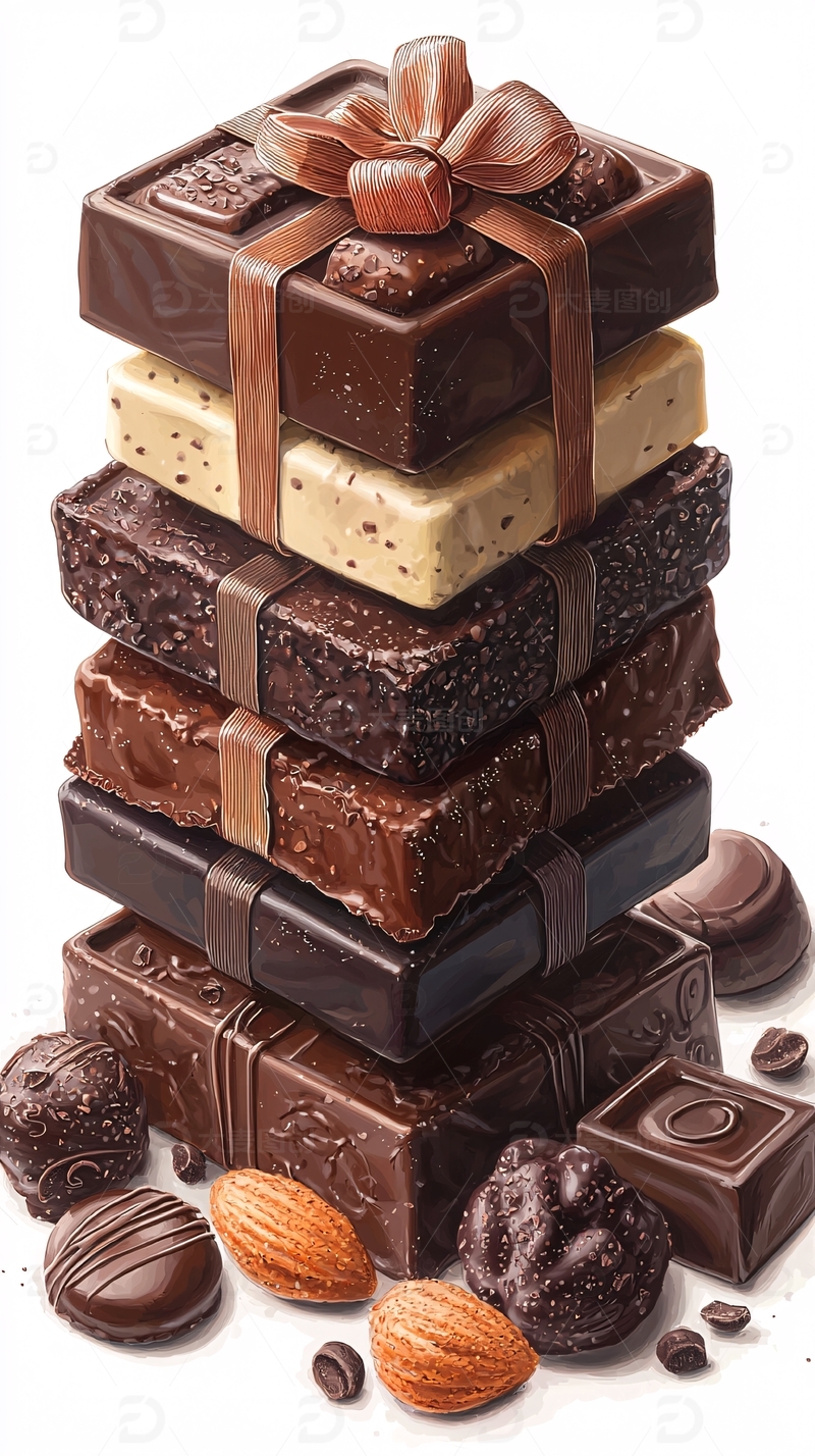 巧克力礼盒堆叠