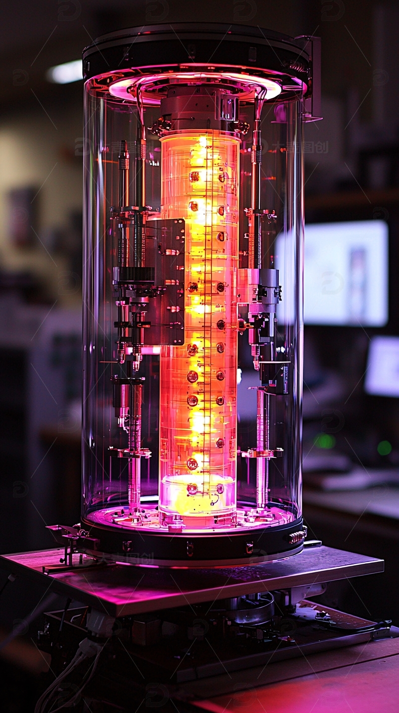 高清大图下载【趣麦麦图】透明圆柱体实验装置