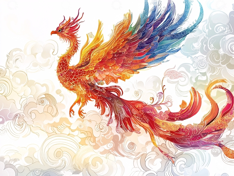 高清大图下载【趣麦麦图】彩色凤凰