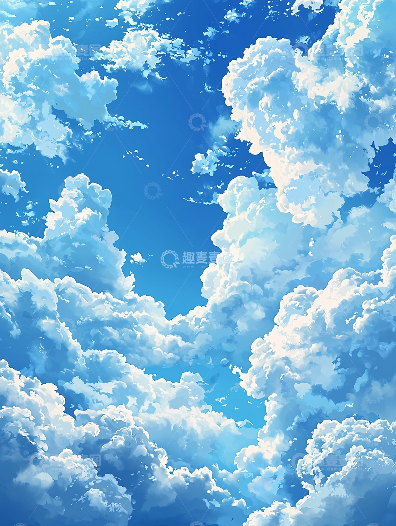 高清大图下载【趣麦麦图】蓝天白云棉花糖般