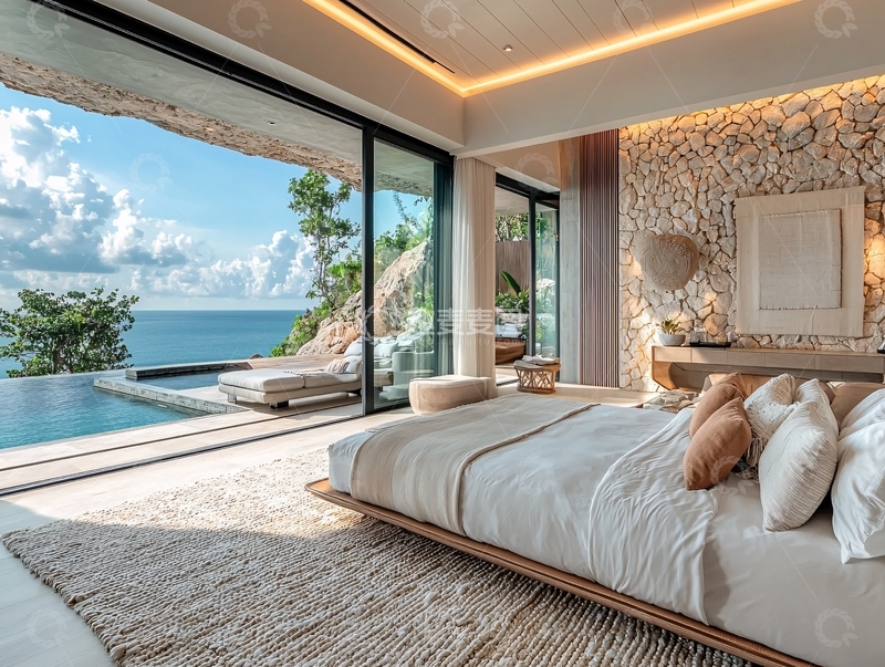 高清大图下载【趣麦麦图】海景别墅卧室