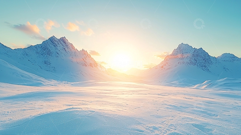 高清大图下载【趣麦麦图】雪山日出40