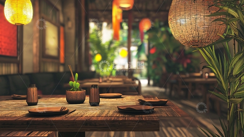 高清大图下载【趣麦麦图】东南亚风格餐厅室内