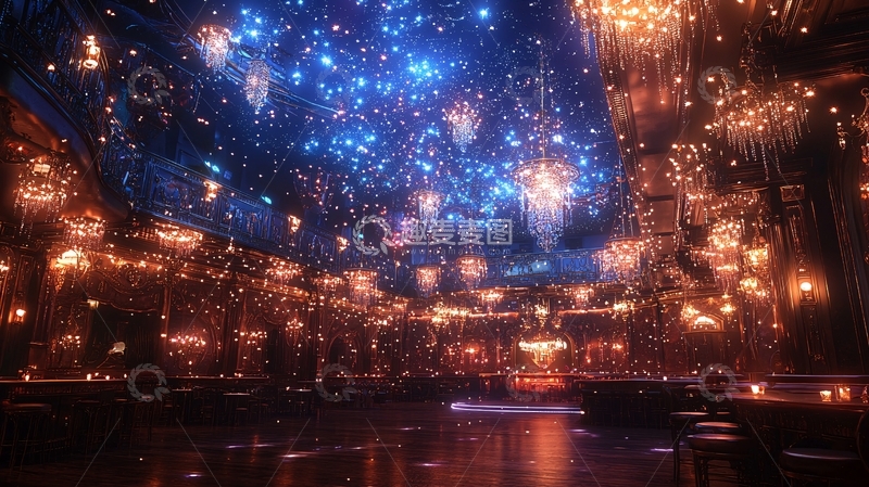 高清大图下载【趣麦麦图】璀璨星空吊灯宴会厅