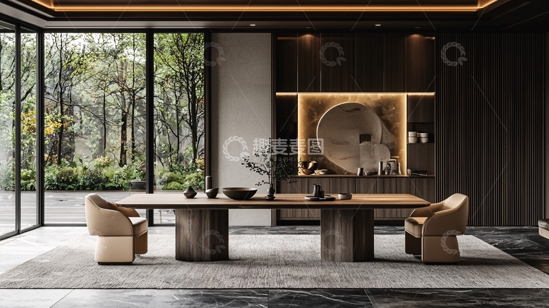 高清大图下载【趣麦麦图】现代中式餐厅设计