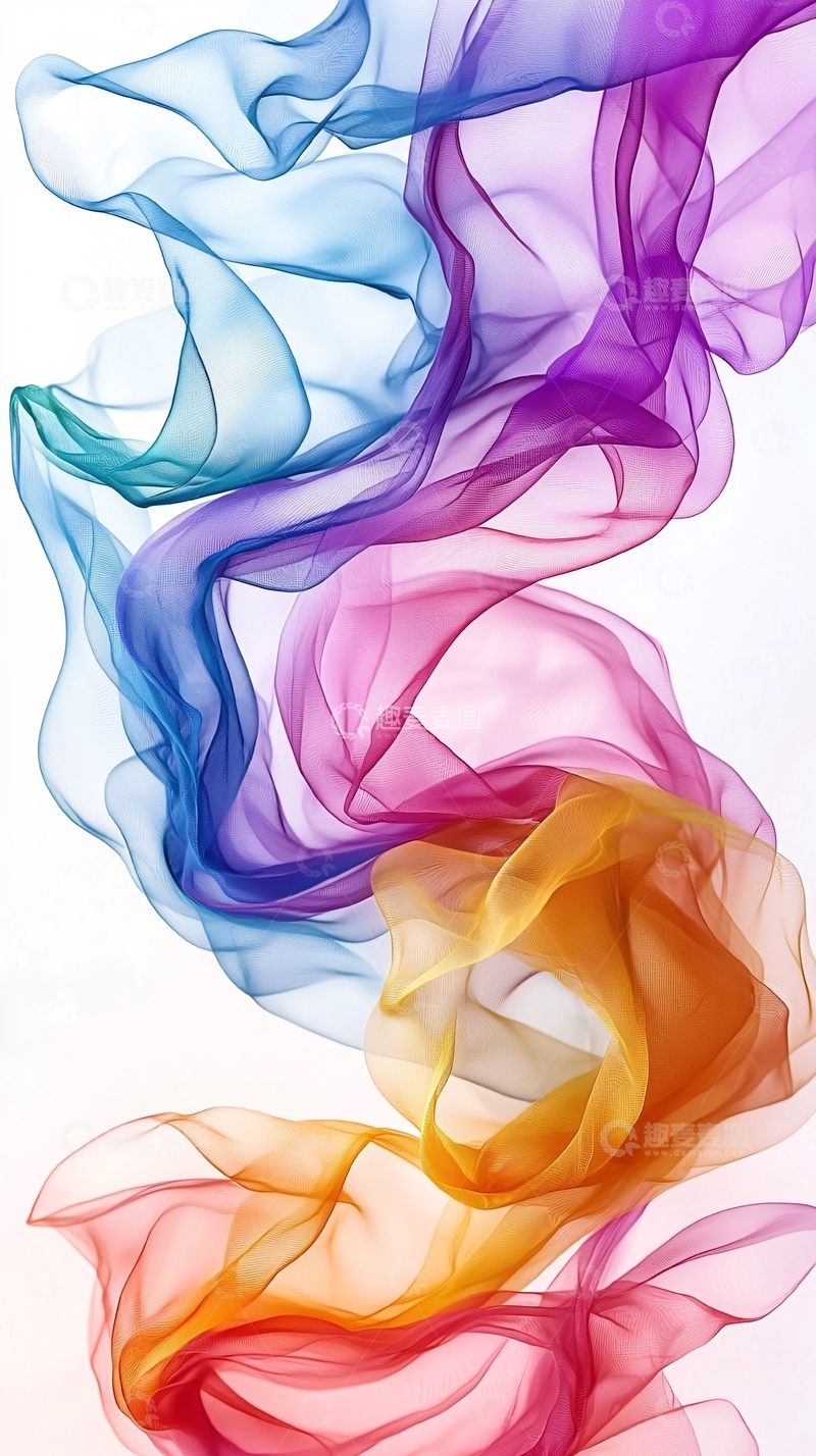 高清大图下载【趣麦麦图】彩色丝绸飘带