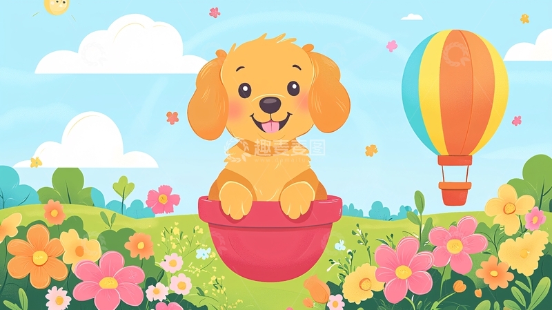 高清大图下载【趣麦麦图】卡通小狗