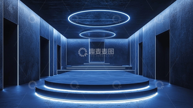 高清大图下载【趣麦麦图】蓝色环形灯