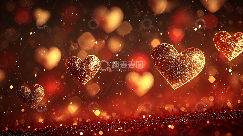 高清大图下载【趣麦麦图】闪耀爱心背景图