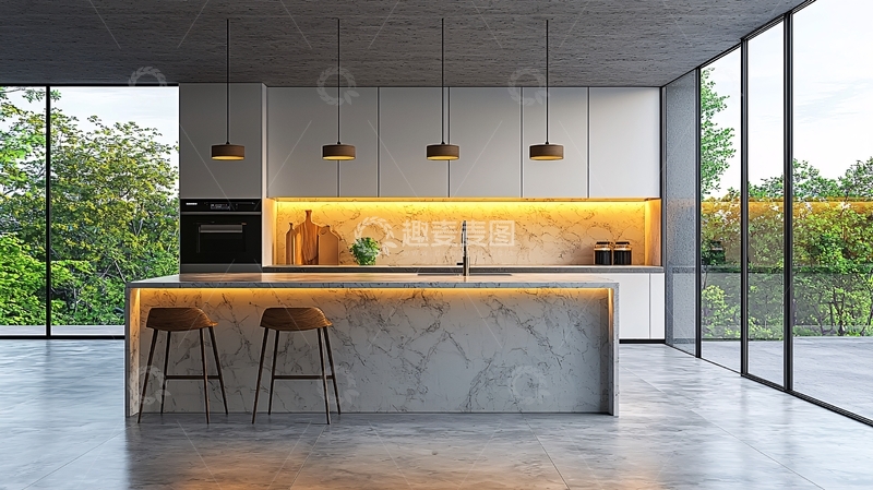 高清大图下载【趣麦麦图】现代极简风格厨房
