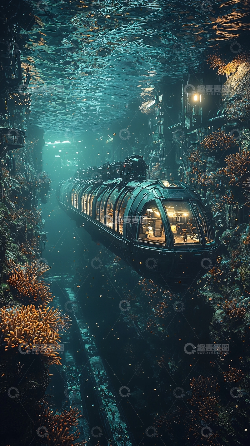 高清大图下载【趣麦麦图】深海潜艇探险之旅
