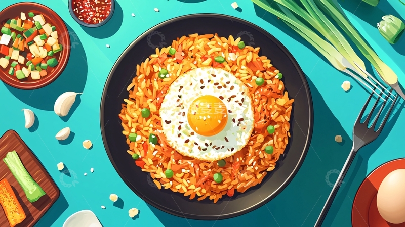 高清大图下载【趣麦麦图】美味蛋炒饭