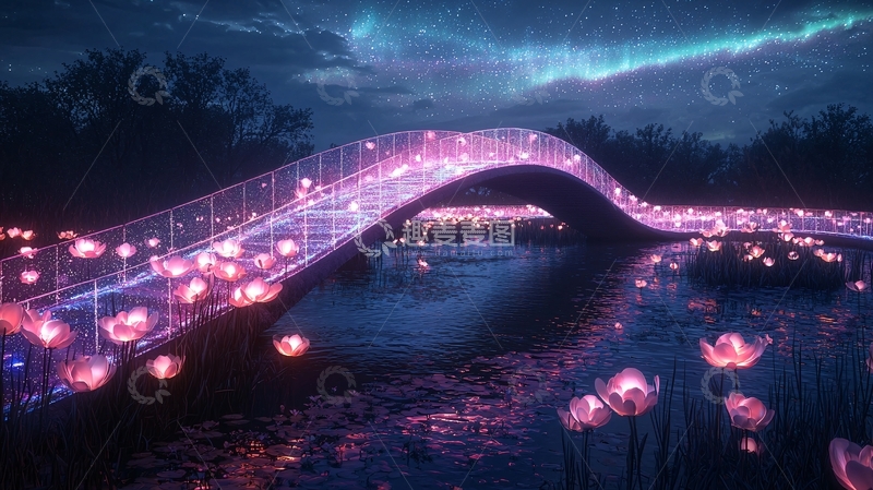 高清大图下载【趣麦麦图】梦幻光桥