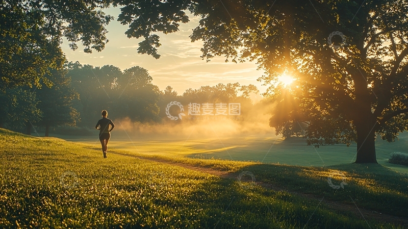 高清大图下载【趣麦麦图】清晨跑步