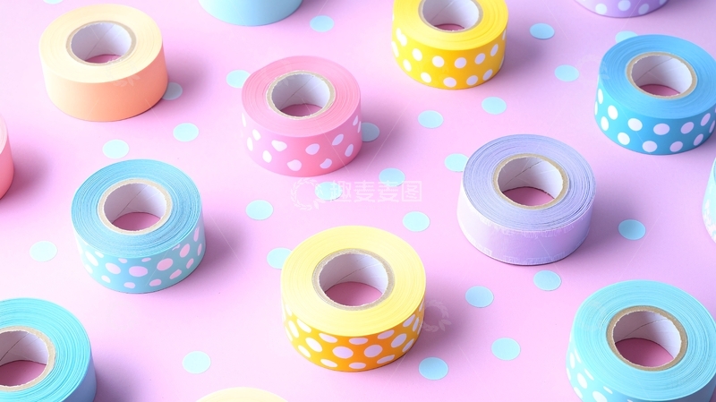 高清大图下载【趣麦麦图】彩色胶带卷背景