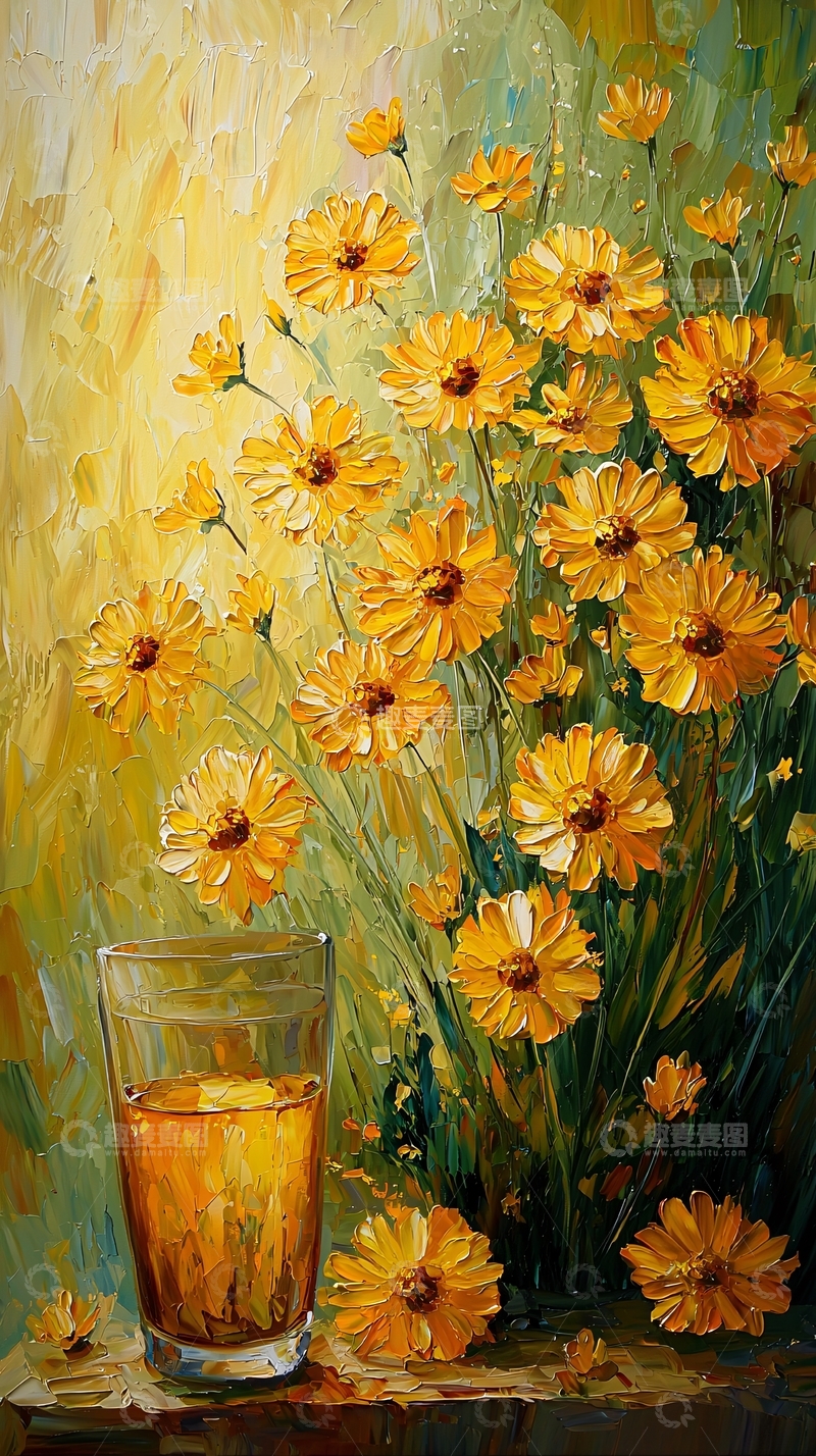 高清大图下载【趣麦麦图】油画鲜花静物