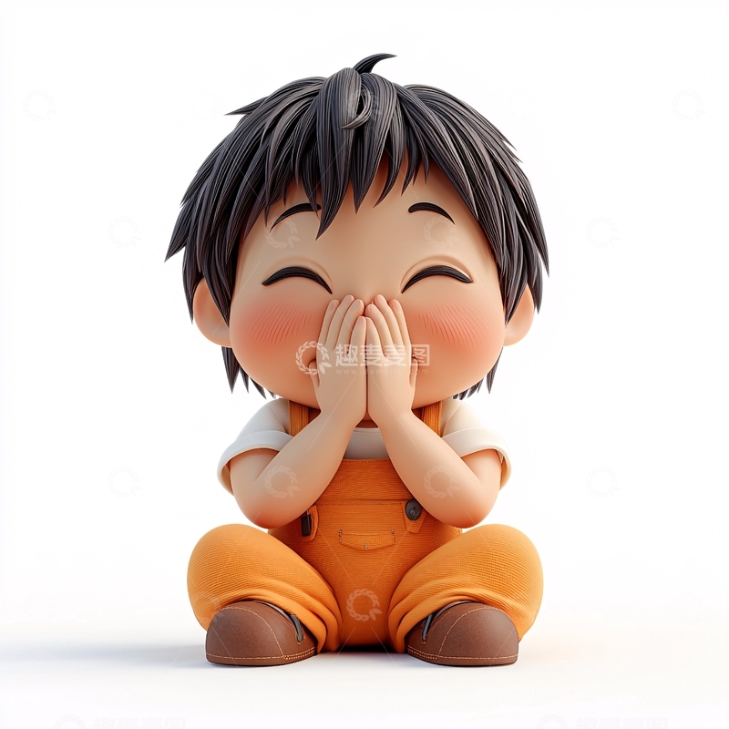高清大图下载【趣麦麦图】害羞的小男孩