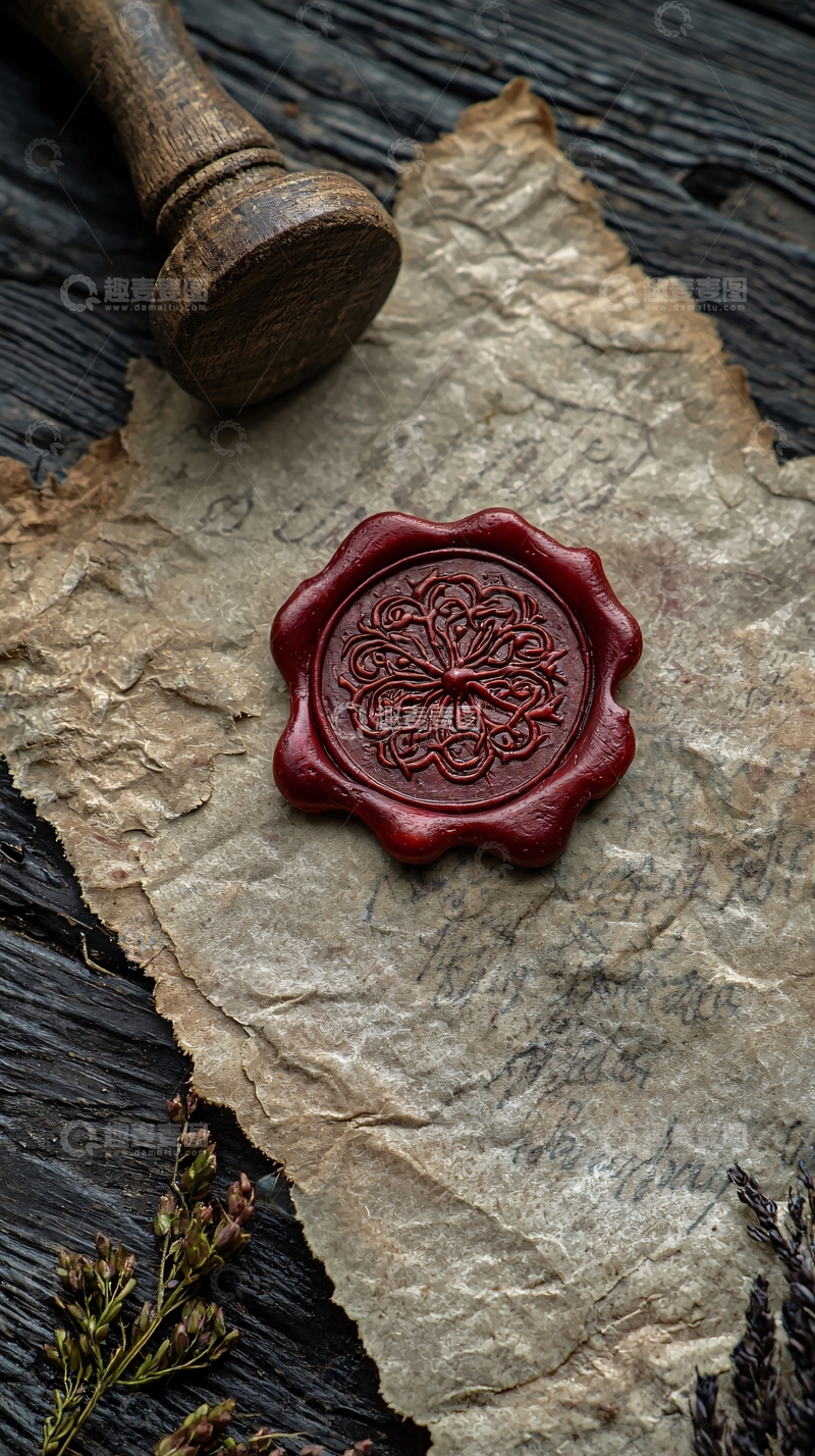 高清大图下载【趣麦麦图】复古红蜡封