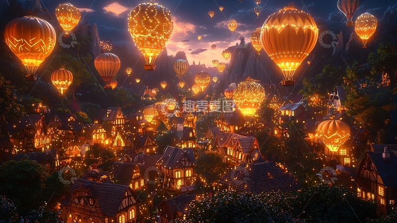 高清大图下载【趣麦麦图】梦幻小镇