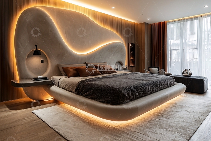 高清大图下载【趣麦麦图】现代极简卧室设计