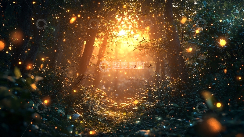 高清大图下载【趣麦麦图】梦幻森林光影