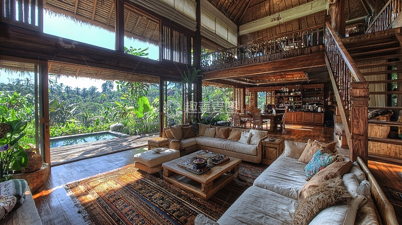 高清大图下载【趣麦麦图】热带风格别墅客厅