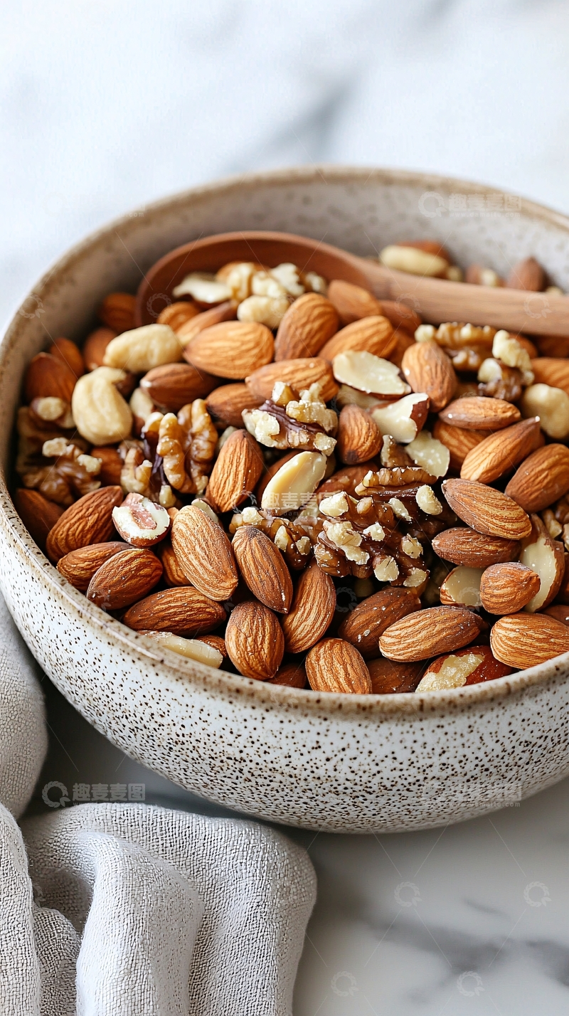 高清大图下载【趣麦麦图】一碗什锦坚果特写